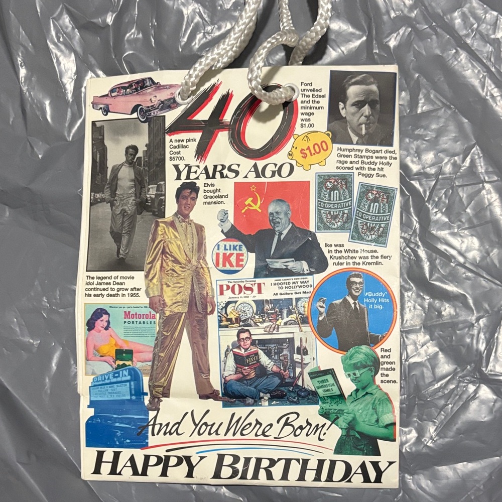 1996 Vintage Gift Bag Elvis Presley By Peacock Papers